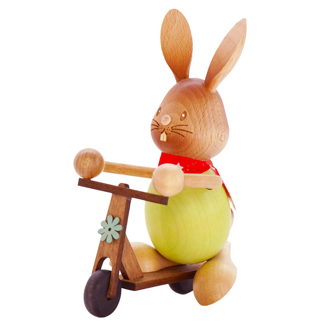 Rudolphs-Schatzkiste Osterhase Hase Stupsi mit Roller H: 14,5cm NEU Erzgebirge Osterfigur Osterdeko
