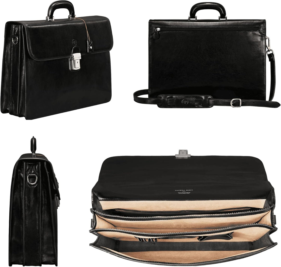 Maxwell Scott - Herren grosse Luxus Leder Aktentasche - Klassische Business Laptop Tasche für 16-17“
