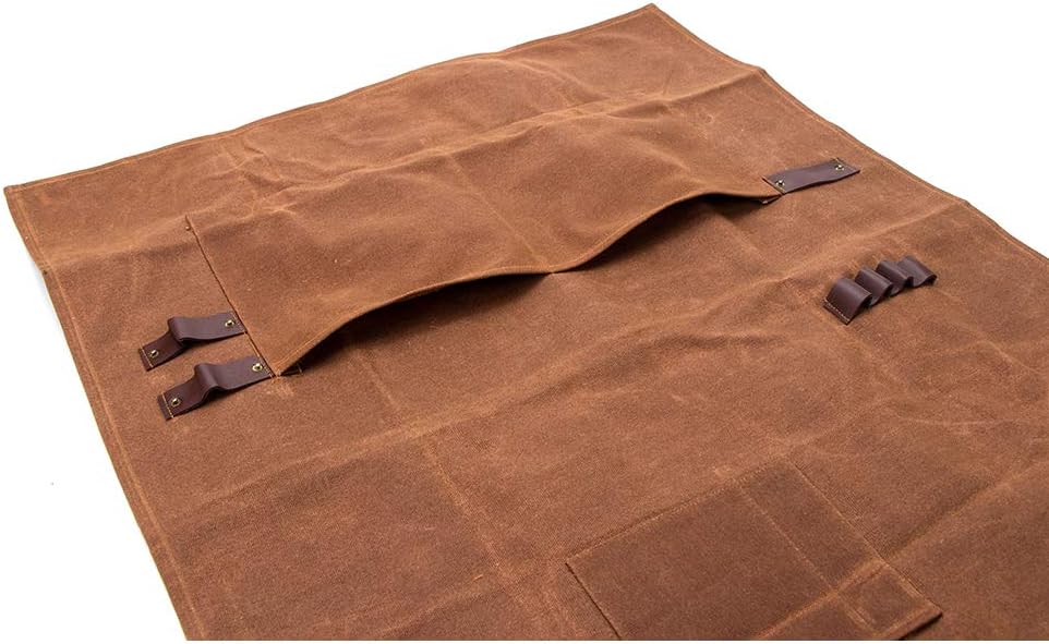 QEES Arbeiter Werkzeug- Tool- Schürze Canvas Einstellbare Arbeitsschürze mit 3 grossen Taschen für I