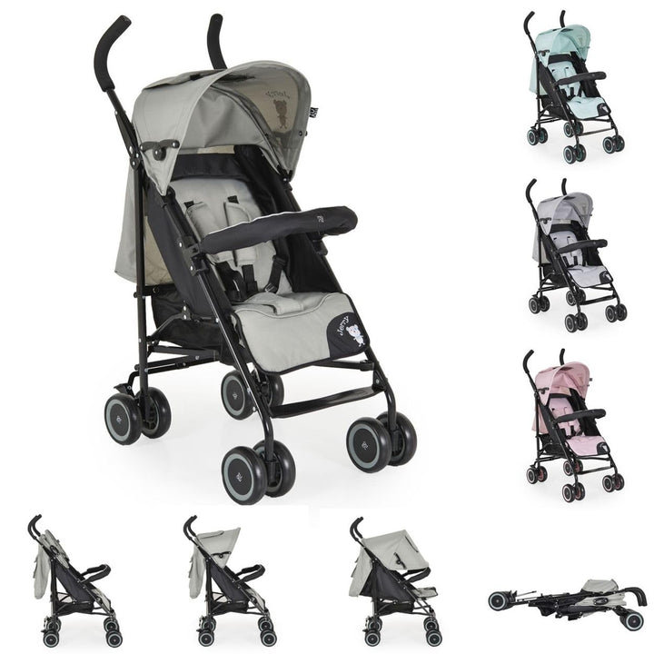 Moni Kinderwagen, Buggy Jerry, Sonnendach, schwenkbare Vorderräder, EVA-Räder schwarz hellgrün, schw