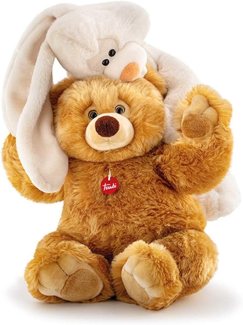 trudi 25611 Klassik Plüschtier Teddy Bär Ettore ca. 57 cm, Grösse XL, hochwertiges Stofftier mit wei