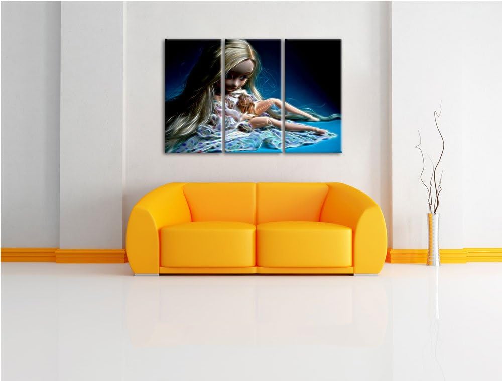 Dark blonde Pullip-Puppe mit Vogelkäfig NewArt 3-Teiler Leinwandbild 120x80 Bild auf Leinwand, XXL r