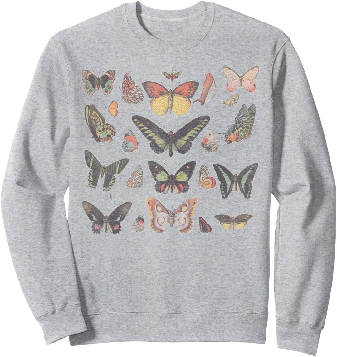 Trendy Collage Of Butterflies Distressed Sweatshirt