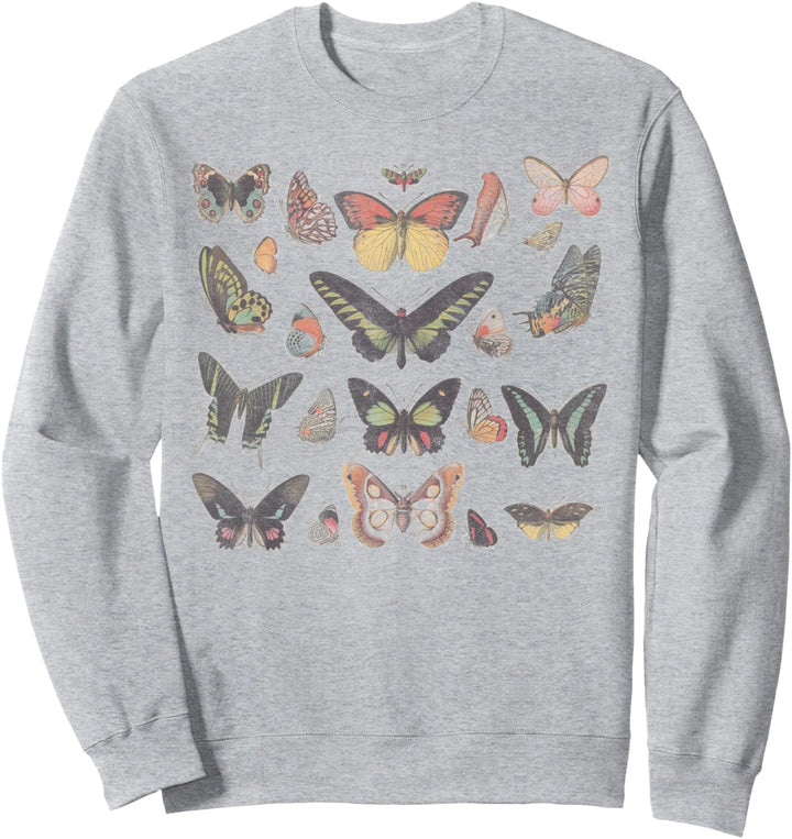 Trendy Collage Of Butterflies Distressed Sweatshirt