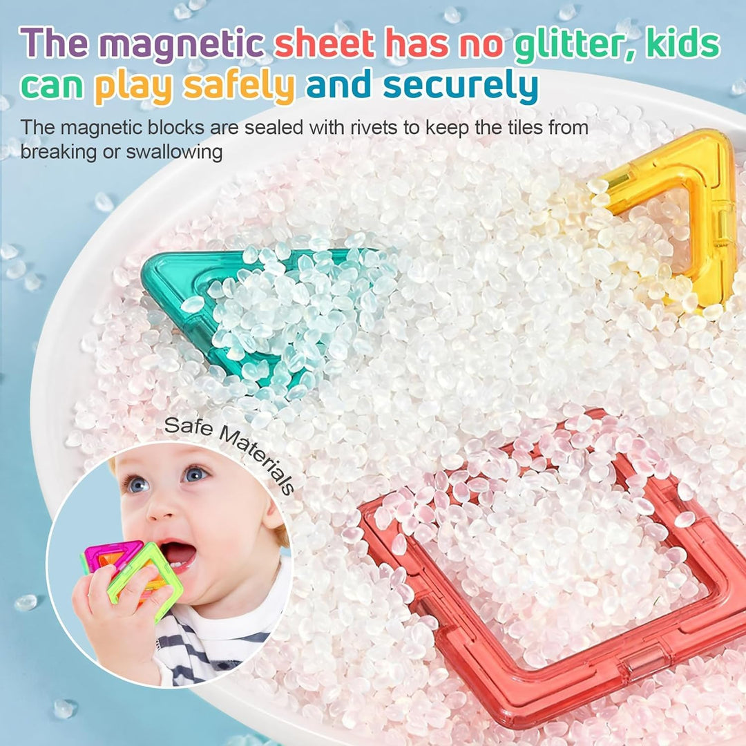 mysoler Magnetische Bausteine 123 Teile Magnetbausteine Magnete Kinder Magnetspielzeug für Kinder ab
