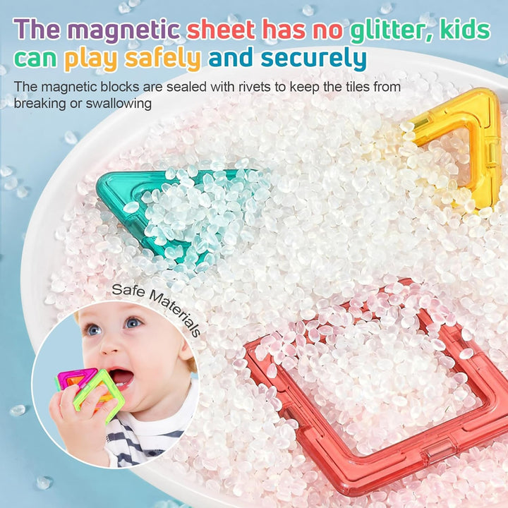 mysoler Magnetische Bausteine 123 Teile Magnetbausteine Magnete Kinder Magnetspielzeug für Kinder ab
