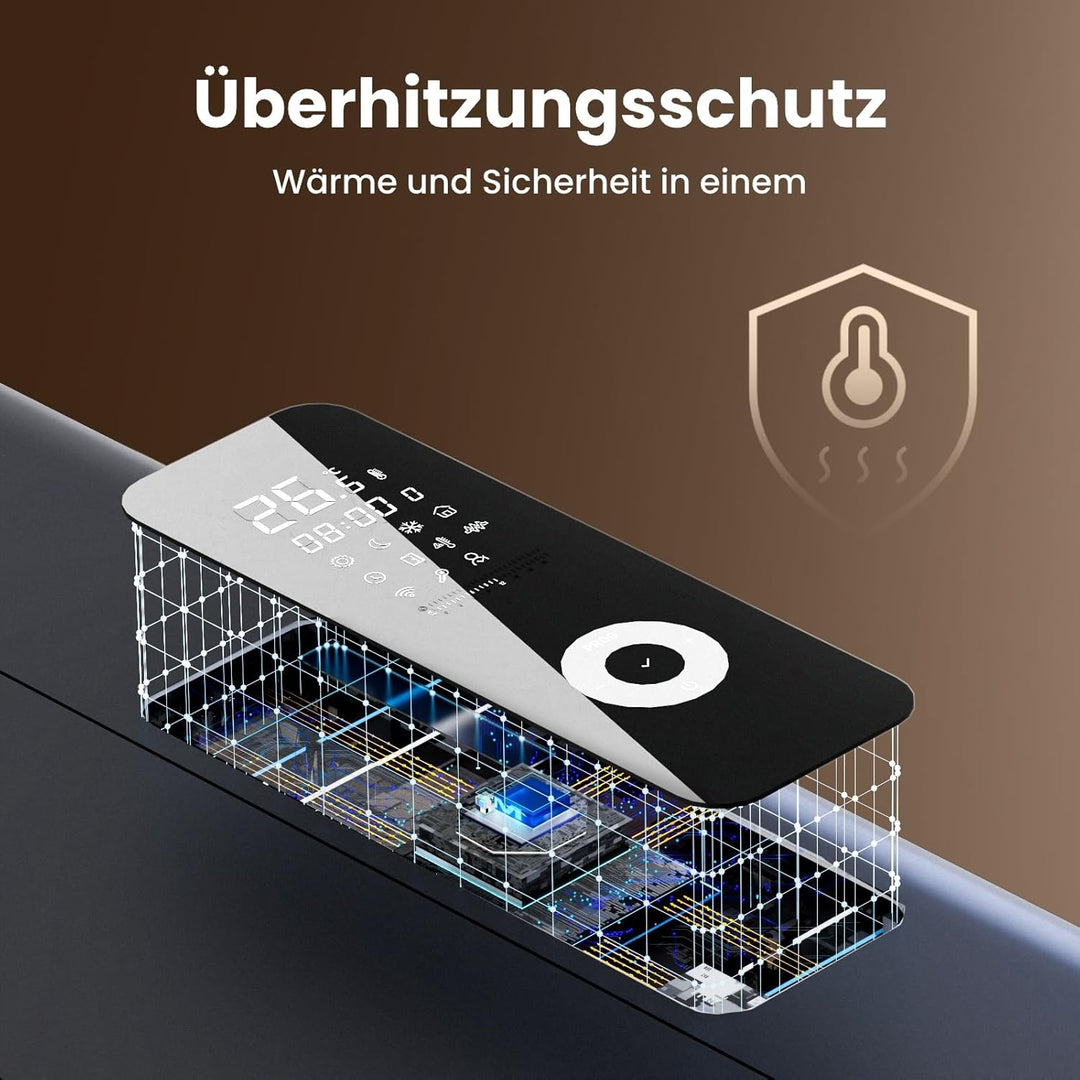 EMKE Elektroheizung Konvektor-Heizung Energiesparend Wandmontag Heizung Elektrisch 1000W mit LCD-Dis