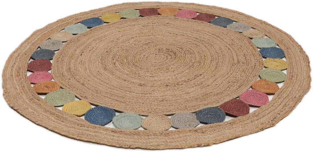 RugVista, Dottie Jute, In & Outdoor Teppich, Hochflor Teppich, Ø 150 cm, Rund, Modern, Jute, Flur, C