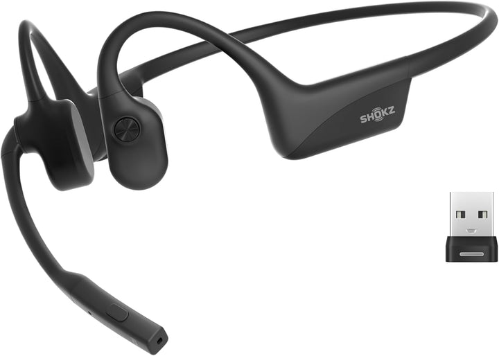 SHOKZ OpenComm2 UC 2025 Upgrade USB-A kabelloses Knochenschall PC Headset, Bluetooth Open-Ear Kopfhö