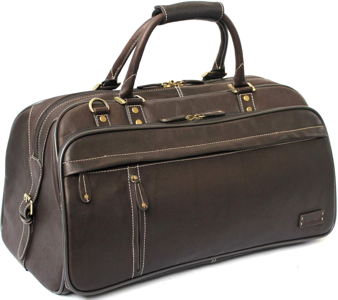 Cortez - Reisetasche aus Echtleder - Abnehmbarer und Verstellbarer Schultergurt - Braun, Braun
