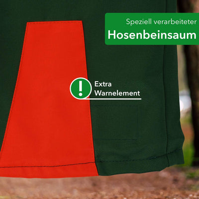 Profi Schnittschutzlatzhose KWF Latzhose Schnittschutzhose Forsthose- Gr. 46, Grün Orange, 46