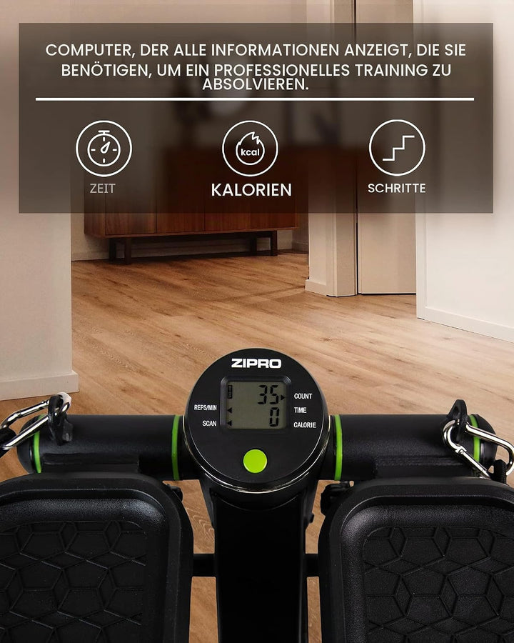 Zipro Roam Stepper Mini-Fitnessgerät inkl. LCD-Trainingscomputer mit vielen Funktionen Fitnesstraini