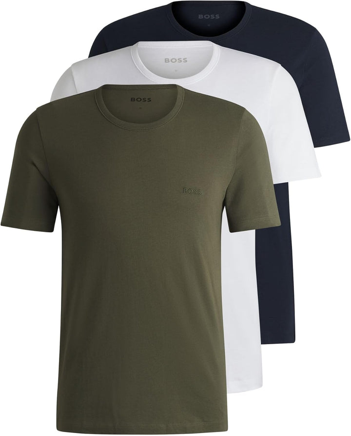 BOSS Herren R-Neck T-Shirt, 3er Pack, S Gr&#xFC;n399