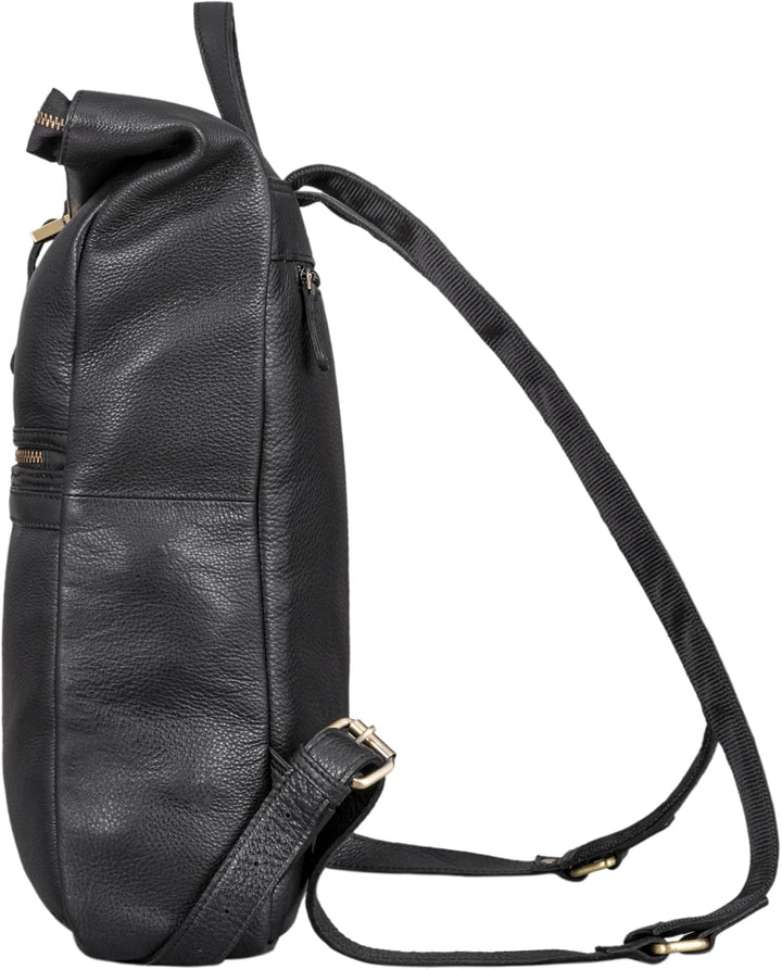STILORD Edmund Echtleder Rolltop Rucksack Leder Herren und Damen moderner Vntage Lederrucksack Fahrr