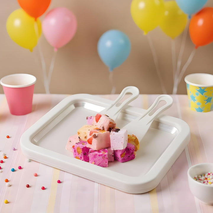 Eiscreme-Rollmaschine mit 2 Schabern, 26 x 21 cm, gefrierbar, für sofortige DIY-Eiscreme, Rollen, fü