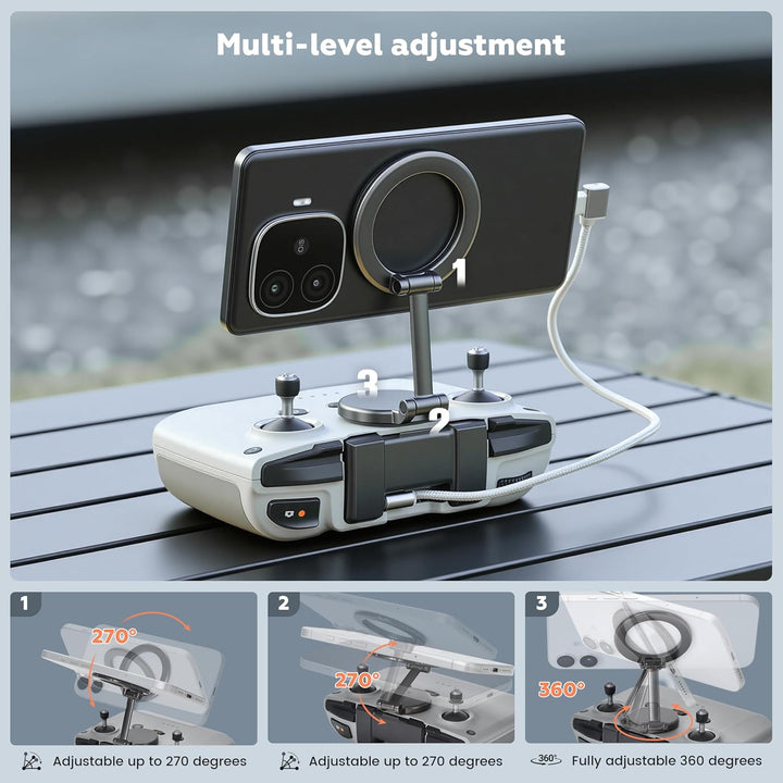 STARTRC Verstellbarer Magnetischer Handyhalter für Fernbedienung RC-N1/N2/N3, für DJI Neo 2/Mini 4K/