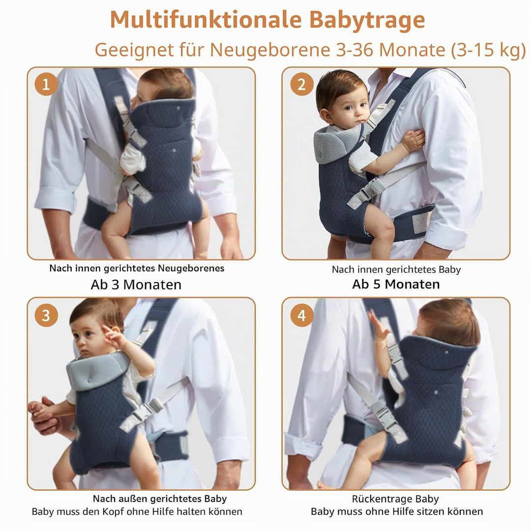 IULONEE Babytrage für Neugeborene Ergonomic Tragetaschen für Kleinkinder Babytrage ab Geburt Tragetu