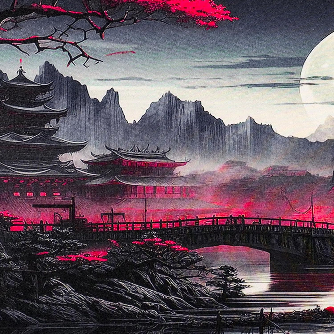 Niviy XXL Gaming Mauspad 900 x 400mm Japan Malerei Mousepad,Überdimensionales Schreibtischunterlage
