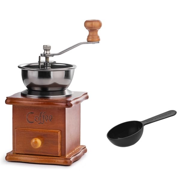 Manuelle Kaffeemühle mit, Mini-Kaffeemühle mit Handkurbel Aus im Vintage-Stil, Tragbar Espressomühle