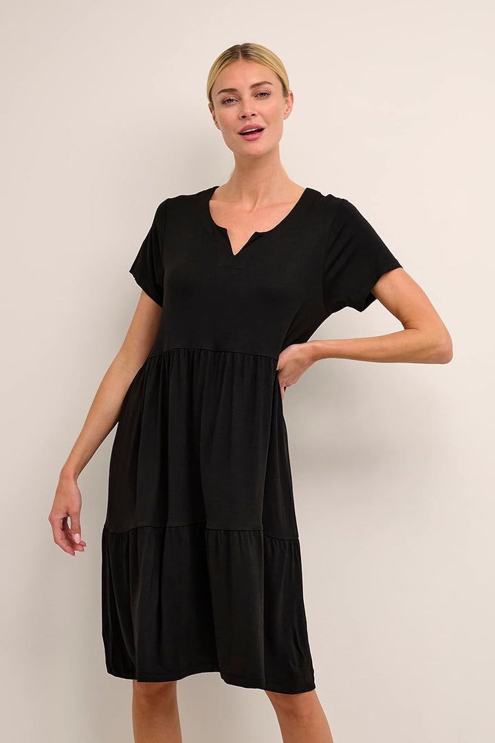 KAFFE Damen Kapetra Jersey Kleid M Black Deep, M Black Deep