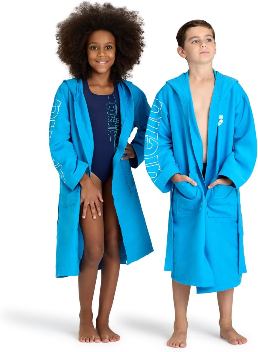 ARENA Jungen Zeal Plus Jr Bademäntel (1er Pack) 6-7 Jahre BLUE-WHITE, 6-7 Jahre BLUE-WHITE