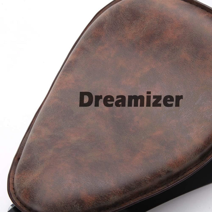 DREAMIZER Motorrad Leder Bobber Sitz, Retro Motorrad Solo Sitz Mit Grundplatte der Federhalterung fü
