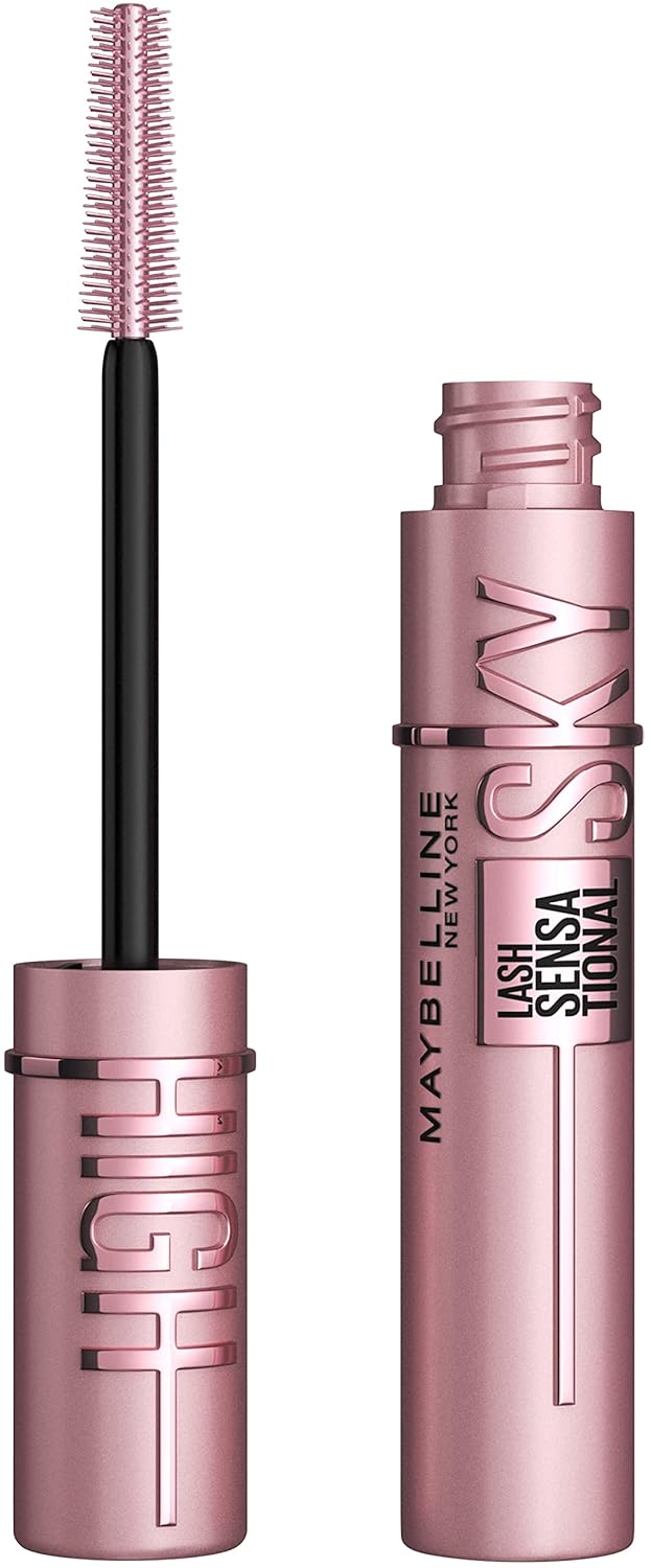 Maybelline New York Schwarze Wimperntusche für extrem lange Wimpern, Lash Sensational Sky High Masca