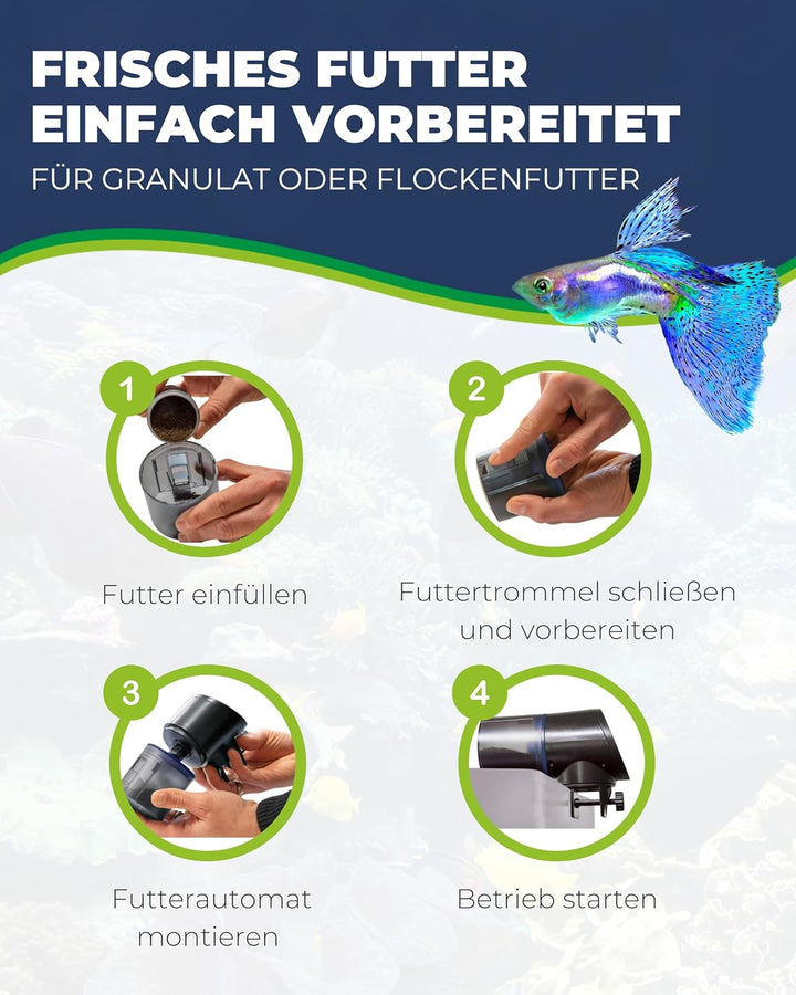 Hobby 10810 Easy Feeder, programmierbarer Futterautomat für Aquarien, blau-schwarz