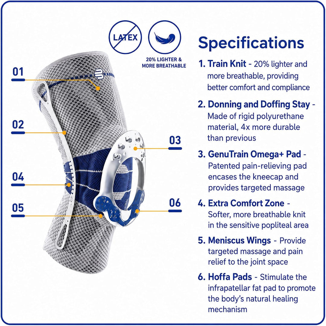 Bauerfeind Kniebandage GenuTrain Comfort Unisex zur Entlastung, Stabilisierung und Aktivierung nach