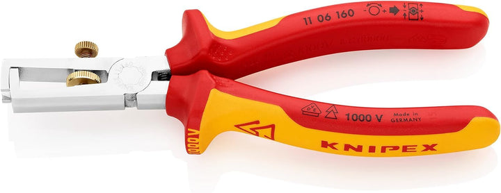 Knipex Abisolierzange mit Öffnungsfeder, universal verchromt, isoliert mit Mehrkomponenten-Hüllen, V