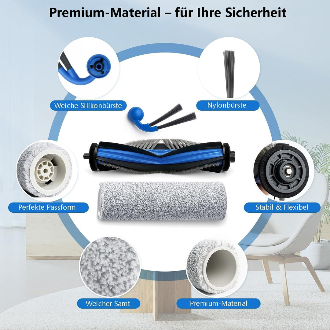 21 Stück Zubehör für Ecovacs Deebot X9 Pro Omni/X11 Pro Omni Staubsauger,2 Hauptbürste,2 Mopp Reinig