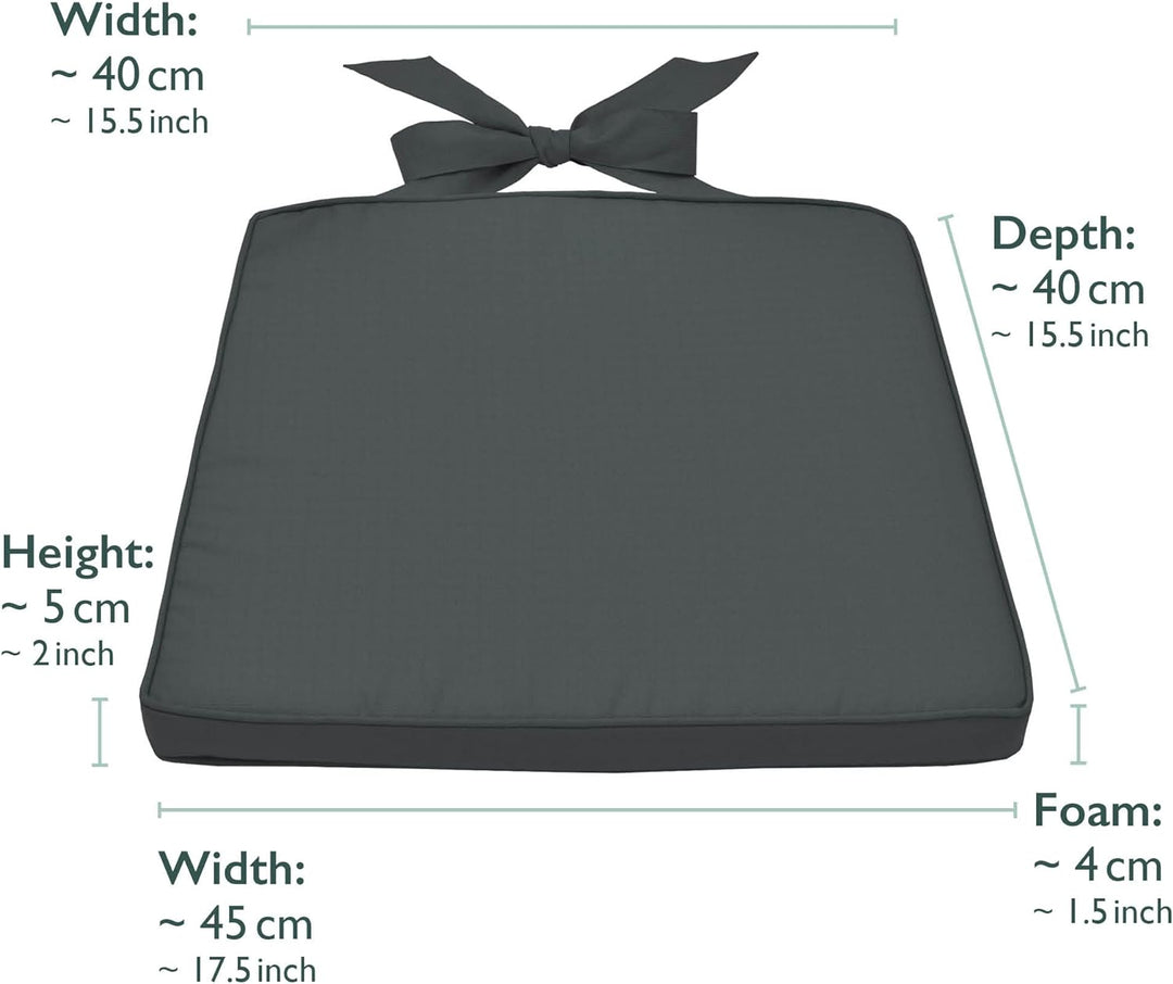 Beautissu Pia 4er Set Stuhlkissen 40x45 cm - Sitzkissen Outdoor Gartenstuhlkissen, Garten Sitzpolste