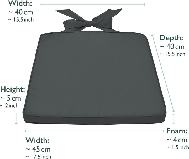 Beautissu Pia 4er Set Stuhlkissen 40x45 cm - Sitzkissen Outdoor Gartenstuhlkissen, Garten Sitzpolste