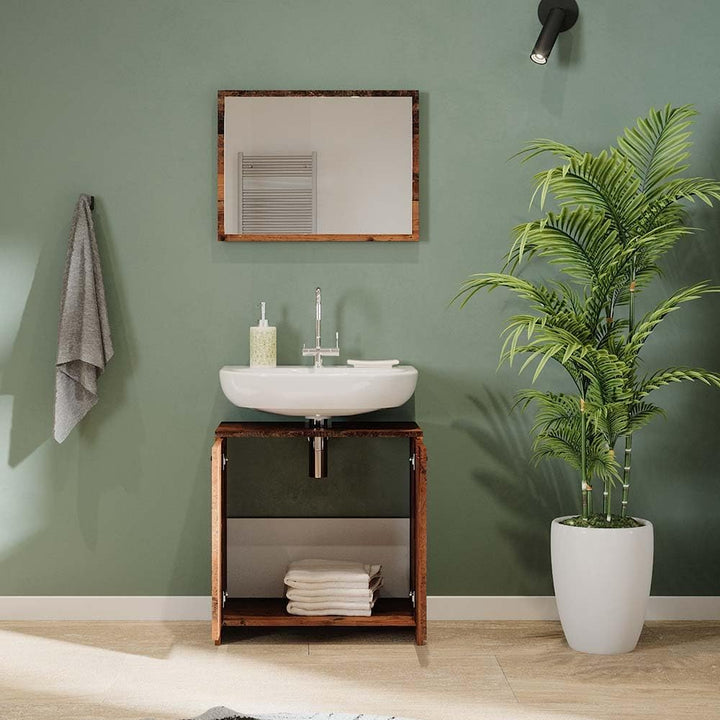 Vicco Badmöbel Set Kiko, Eiche rustikal, 2 Teile Eiche Rustikal Set 1, Eiche Rustikal Set 1