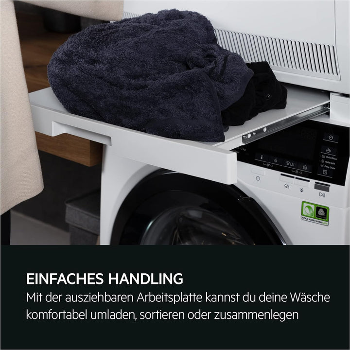 AEG Zwischenbaurahmen A1WYHSK1 / mit Auszugsplatte / für AEG-Frontlader-Waschmaschinen und -Wäschetr