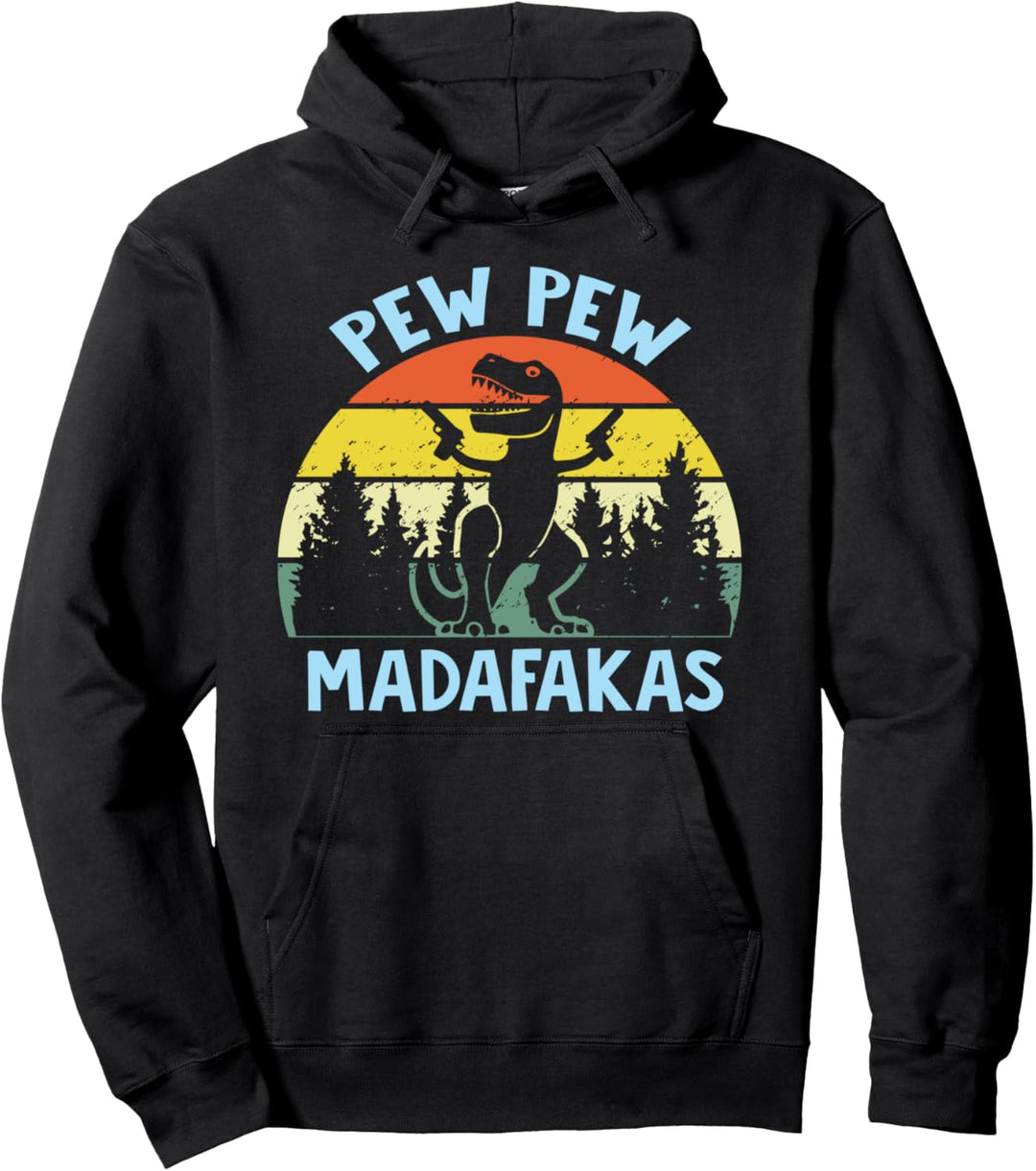 T-Rex Pew Pew Madafakas - Dino Grafik Pullover Hoodie