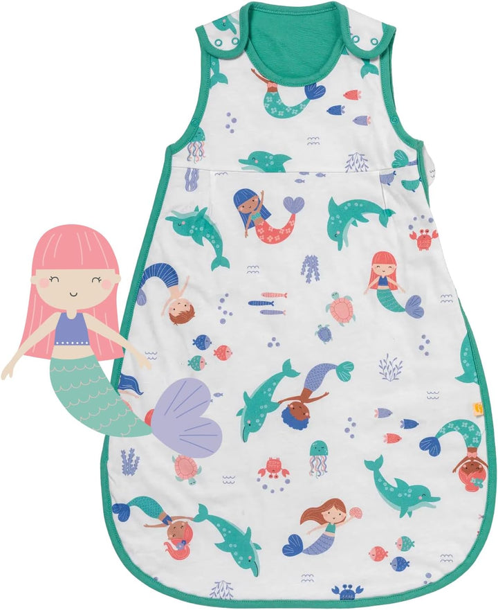 schlummersack leicht gefütterter Babyschlafsack Frühjahr/Sommer 1.0 Tog für Mädchen und Jungs - in v