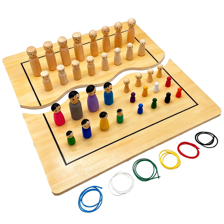 Systembrett Aufstellung Set, Familienbrett Beziehungsbrett aus Holz für Coaching Familienaufstellung