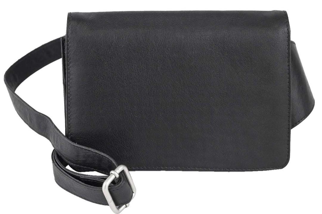 LEAS Gürteltasche mit Volllederausstattung Echt-Leder, schwarz Travel-Line
