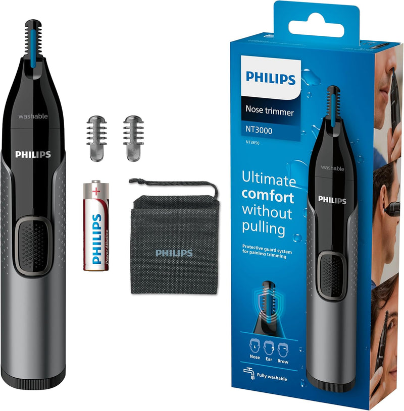 Philips Nose trimmer Series 3000 Nasenhaar-, Ohrenhaar- und Augenbrauentrimmer mit PrecisionTrim-Tec