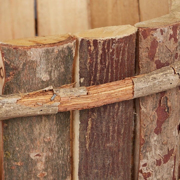 Relaxdays, natur Holzbrunnen Garten, dekorativer Zierbrunnen aus Holz, Gartenbrunnen mit Rinde, HxBx