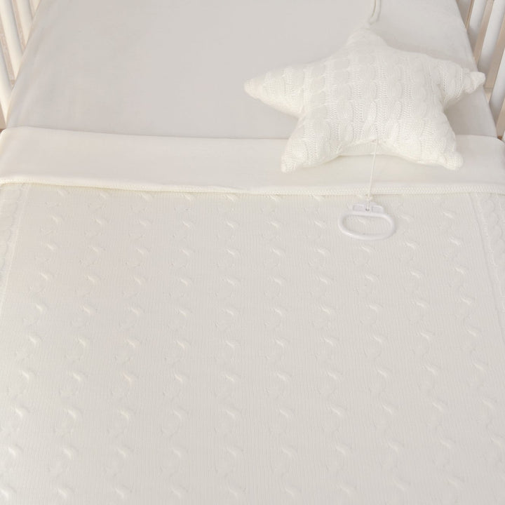 Baby's Only 141019 Babydecke Strickdecke Frottee 95 x 70 cm, Weiss Weiss, Weiss