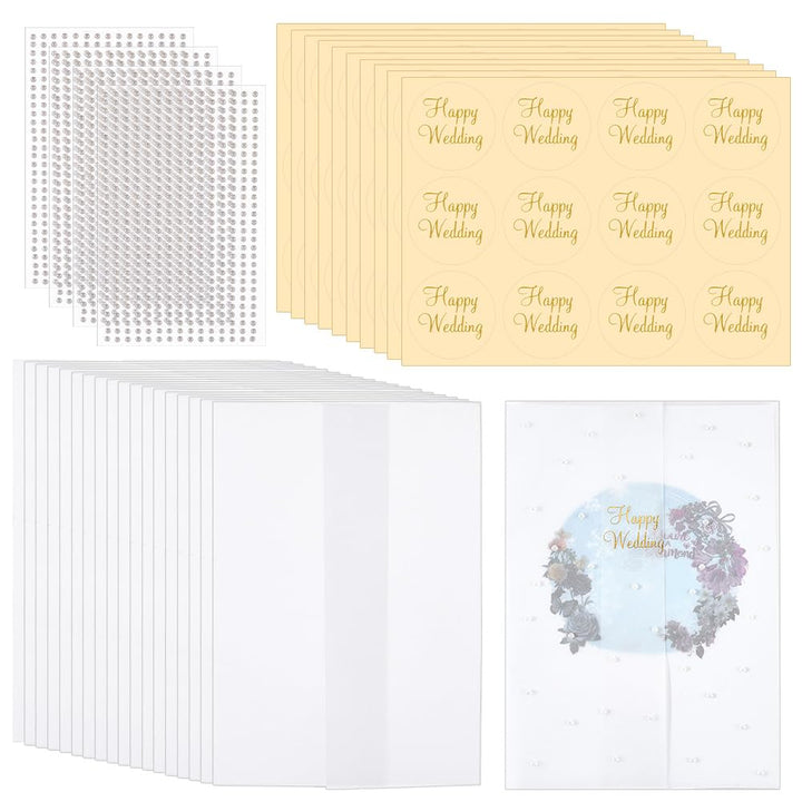 FINGERINSPIRE 100 Set Hochzeitseinladungshüllen Mit Vorgefalteten Pergamenthüllen Selbstklebenden Pe