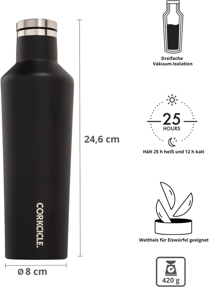 Corkcicle 2016MB Gloss Vinnebago Thermosflasche, Edelstahl, 16 Ounces, Matte Black Matte Black 473 m