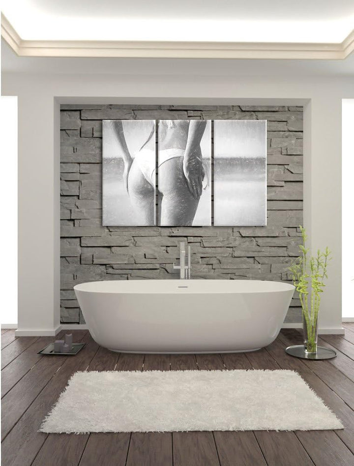 Pixxprint Sexy Po als Leinwandbild/Grösse: 3 Teilig (120x80) cm/Wandbild/Kunstdruck/fertig bespannt