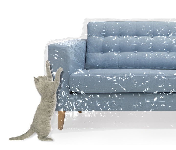 MEMINIM Plastic Couch Cover for Pets Cat Scratching Protector Clawing Deterrent Heavy Duty Water Res