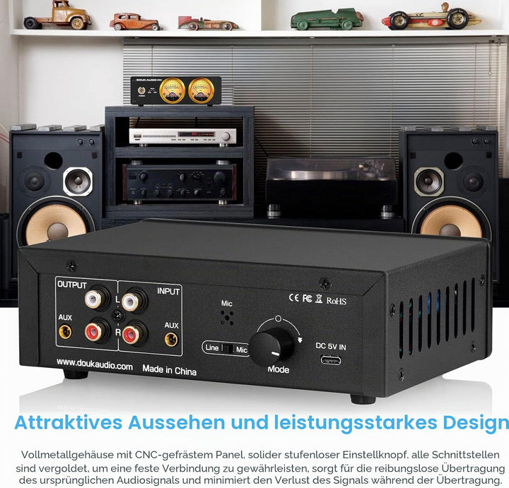 Douk Audio VU22 Duales analoges VU Meter Display DB Panel Musikspektrum MIC und LINE Schallpegelmess