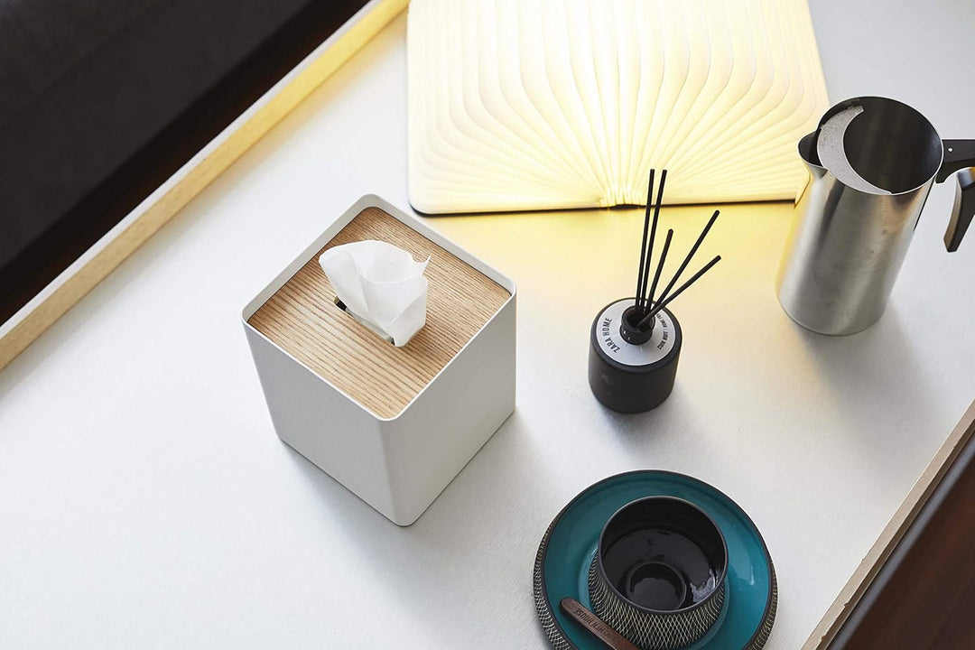 YAMAZAKI Box Cover Home | Stahl | Taschentuchetui, Einheitsgrösse, Esche