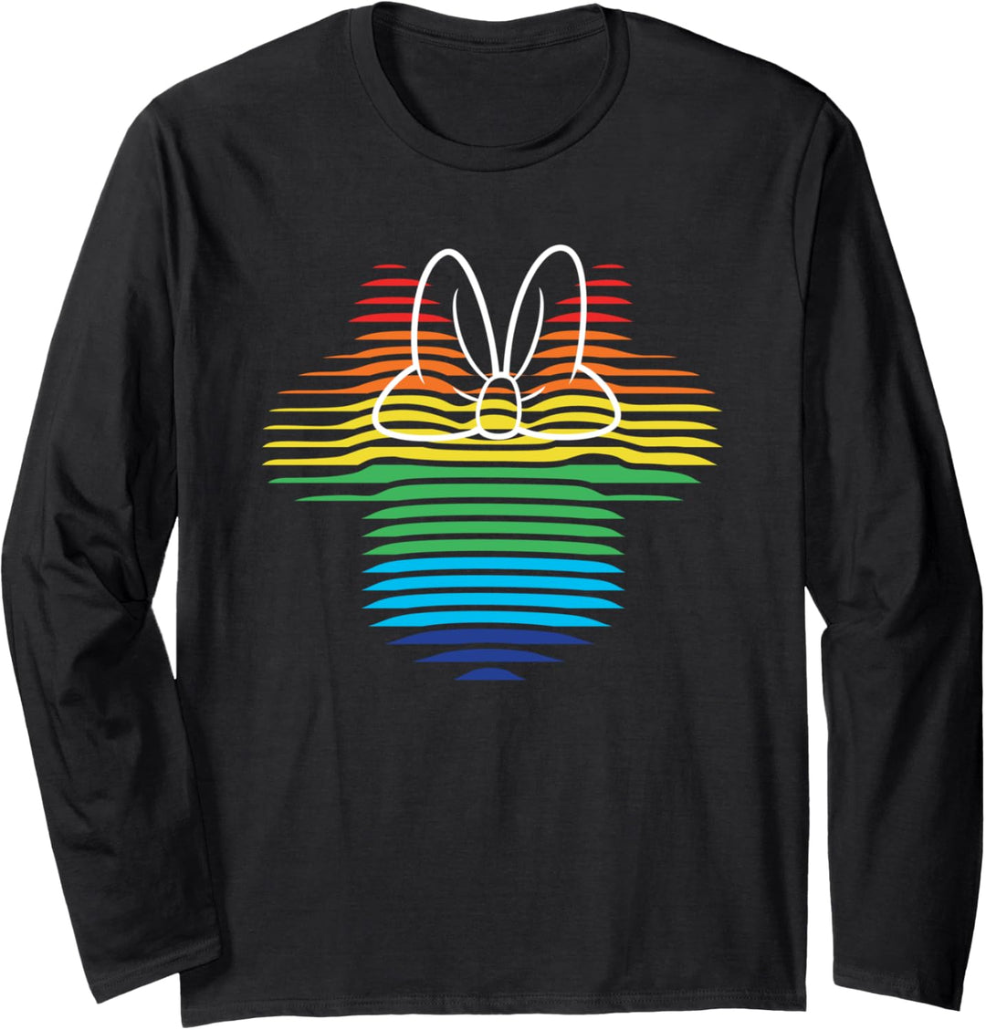 Disney Minnie Mouse Wavy Line Art Rainbow Langarmshirt
