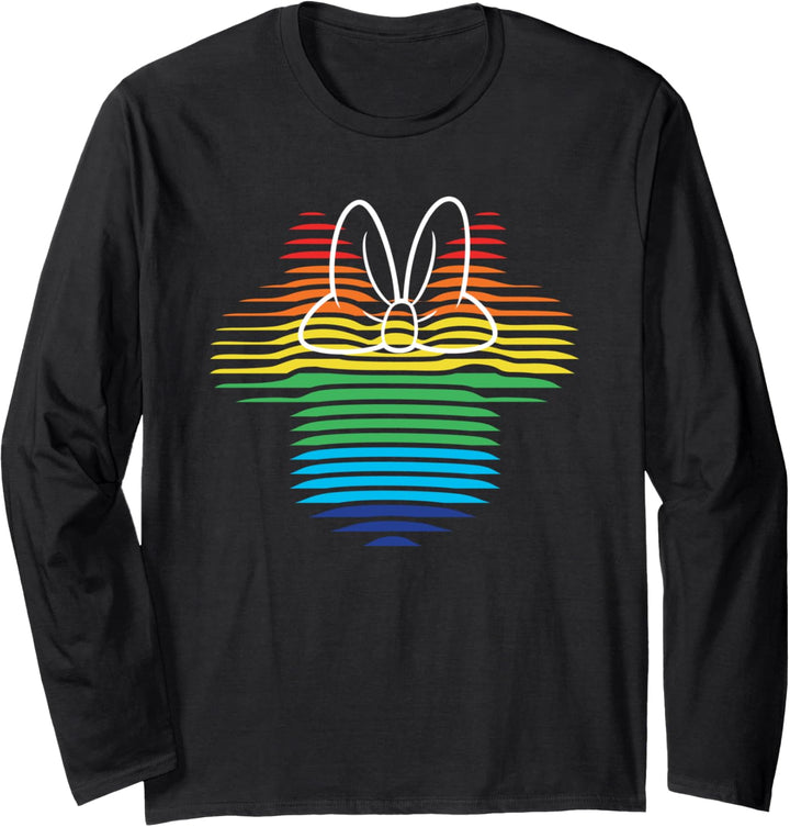 Disney Minnie Mouse Wavy Line Art Rainbow Langarmshirt
